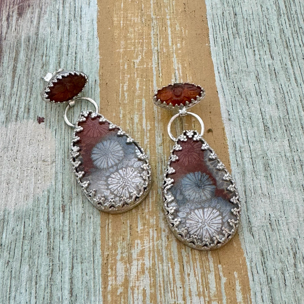 Fossil Coral Earrings