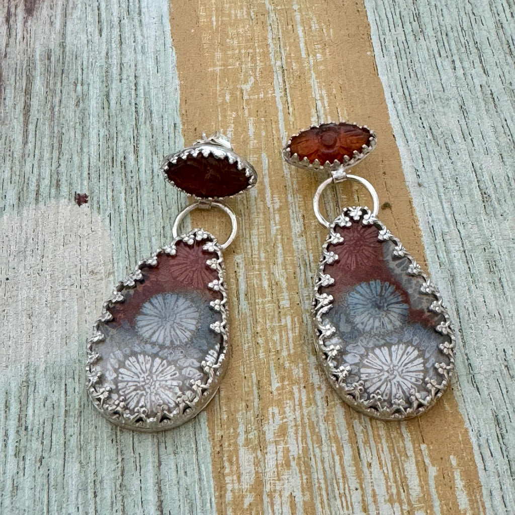 Fossil Coral Earrings