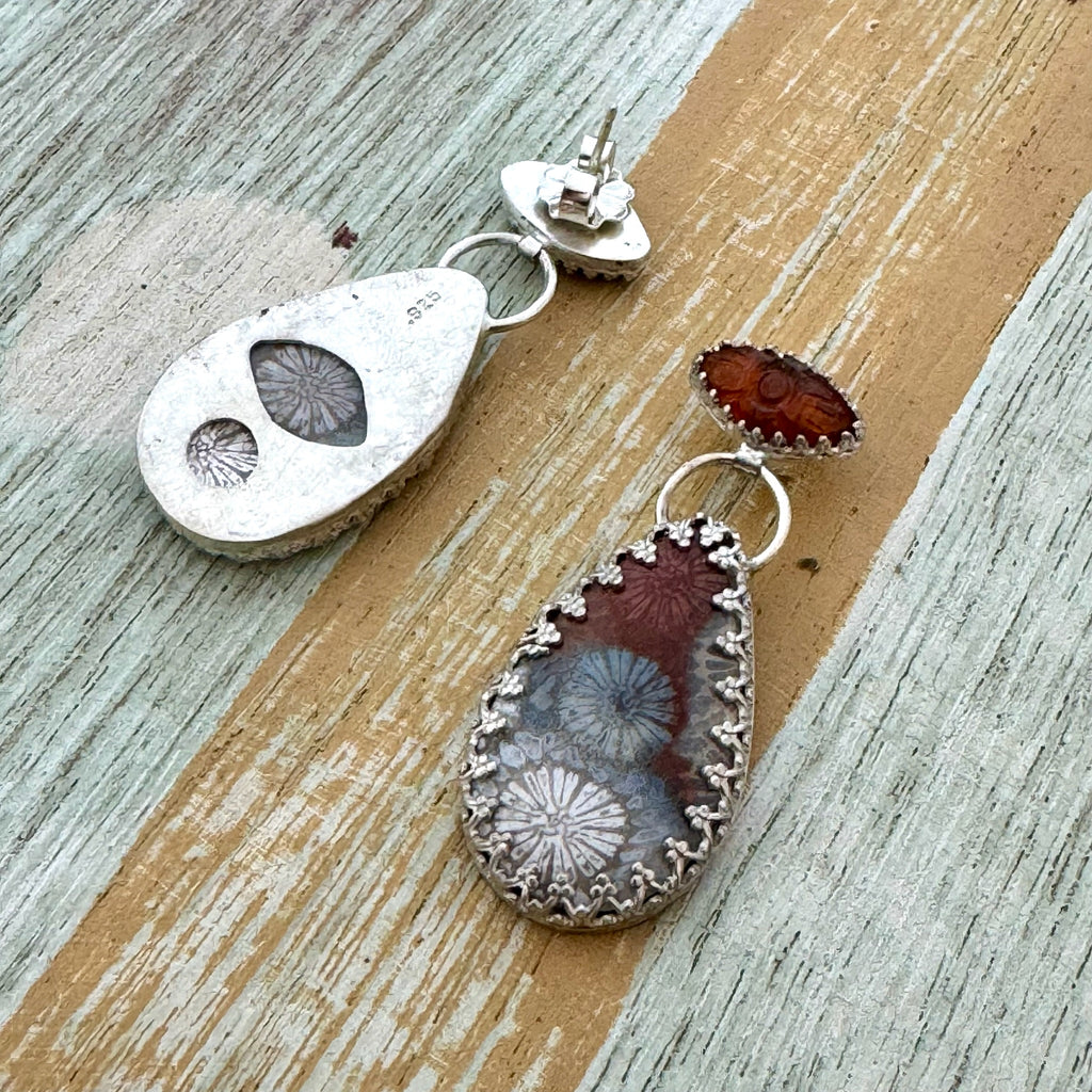 Fossil Coral Earrings