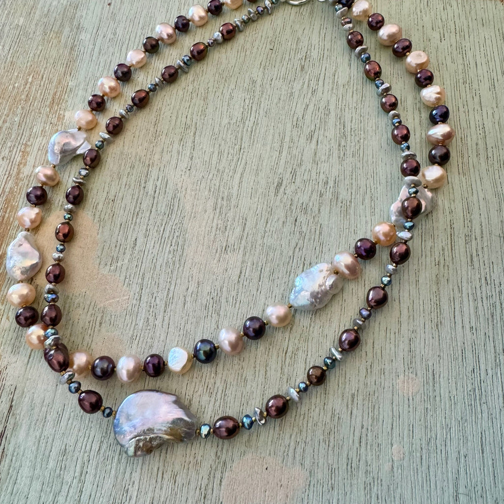 Double Strand Pearl Necklace