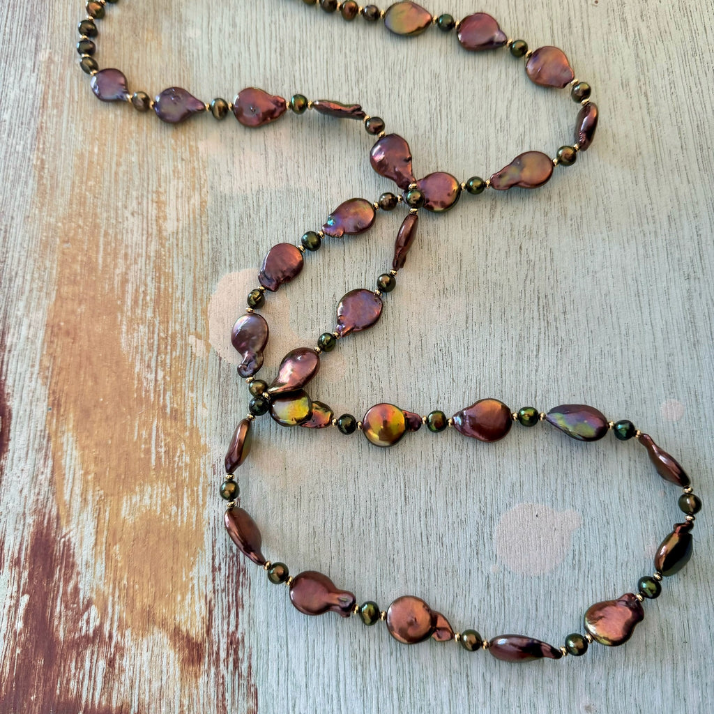 Bronze Pearl Necklace