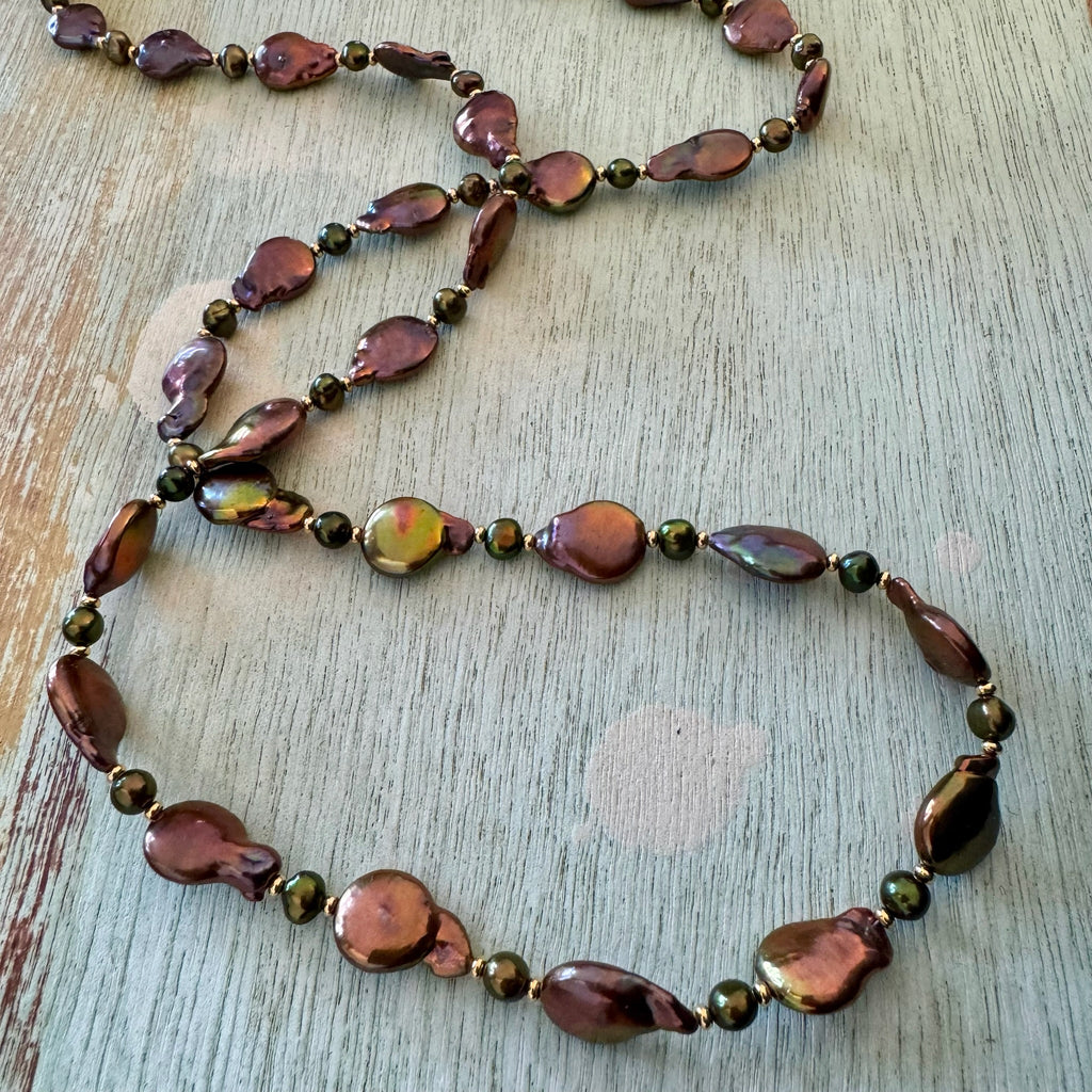 Bronze Pearl Necklace