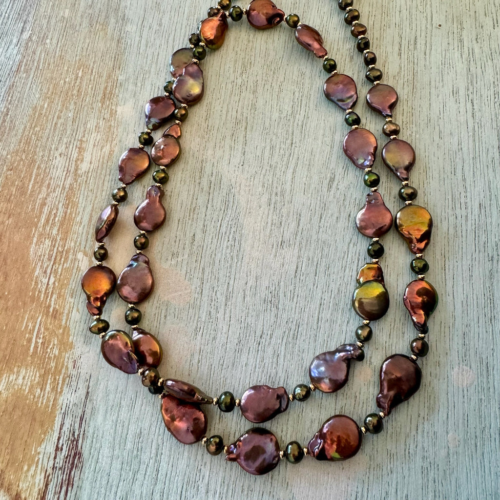 Bronze Pearl Necklace