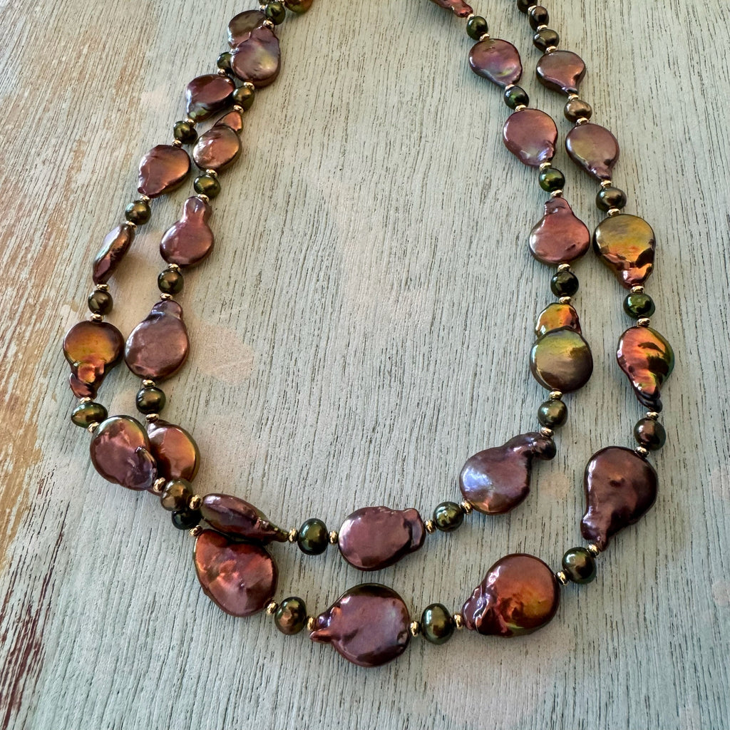 Bronze Pearl Necklace