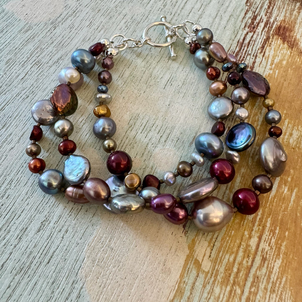 Triple Strand Pearl Bracelet