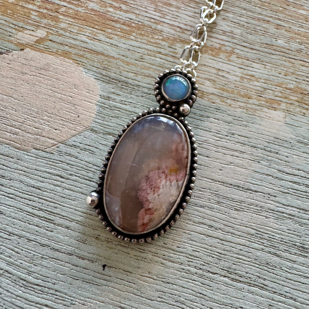 Plume Agate Pendant